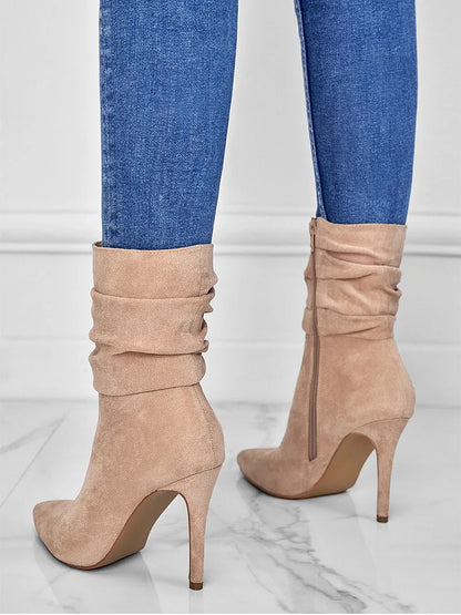 Chic Pointed Toe High Heel Booties