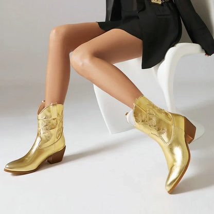 Rugged Ladies Cowboy Ankle Boots
