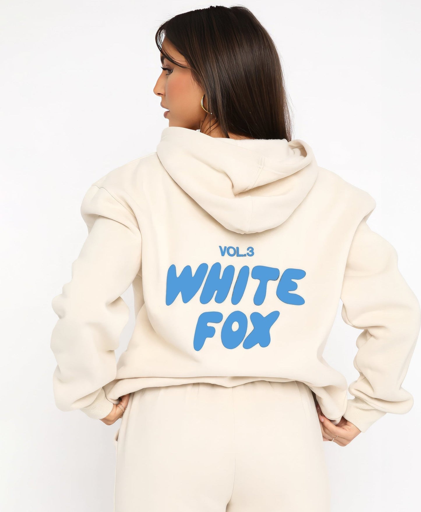Women's Two-Piece Tracksuit Hoodie And Pants Set White