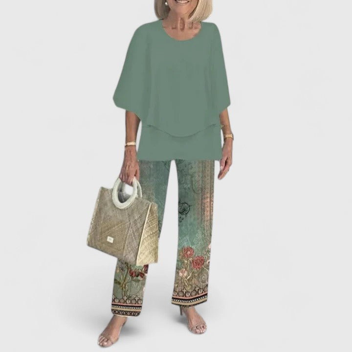 Image of Bella | Women's Relaxed Fit Two-Piece Pant Set