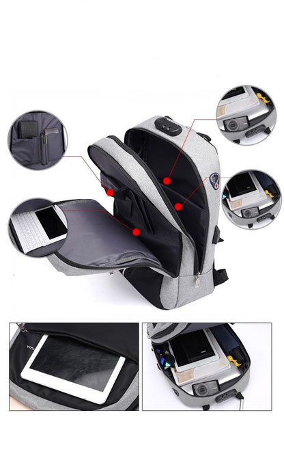 Secure Laptop Backpack with Hidden Zipper and USB Port
