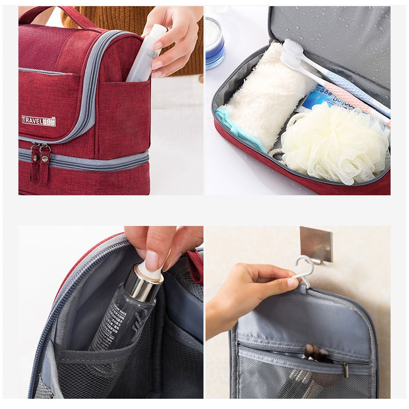 Spacious Travel Toiletry Bag with Multiple Pockets