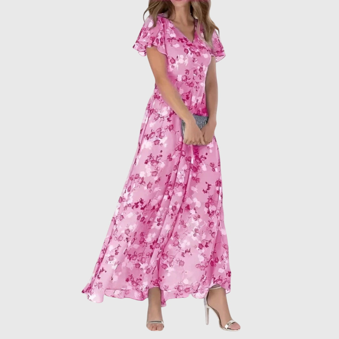 Elegant Floral Long Sleeve Maxi Dress for Women