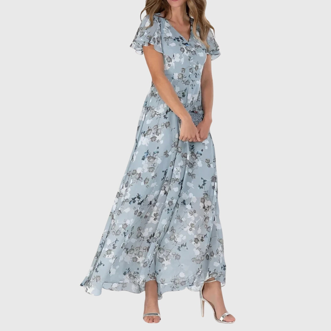 Elegant Floral Long Sleeve Maxi Dress for Women