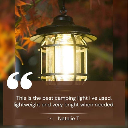 Rechargeable Camping Lantern – Vintage-Style LED with Dimmable Light