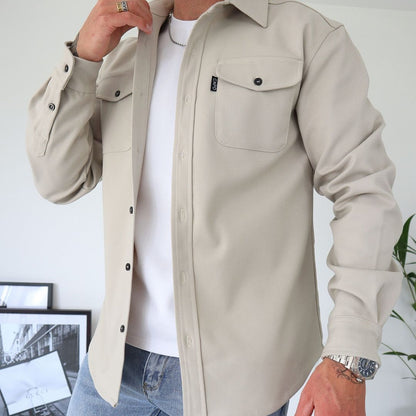 Men's Casual Slim Fit Cotton Long Sleeve Shirt