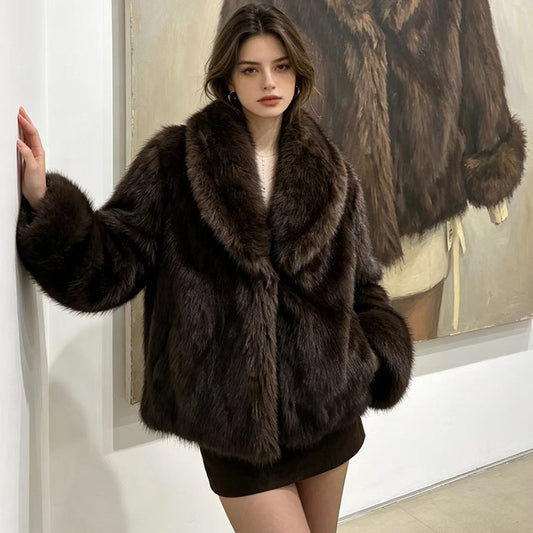 Women's Stylish Faux Fur Cropped Jacket