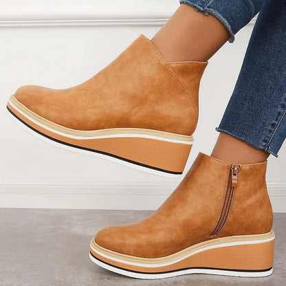 Fashionable Ankle Boots with Side Zipper