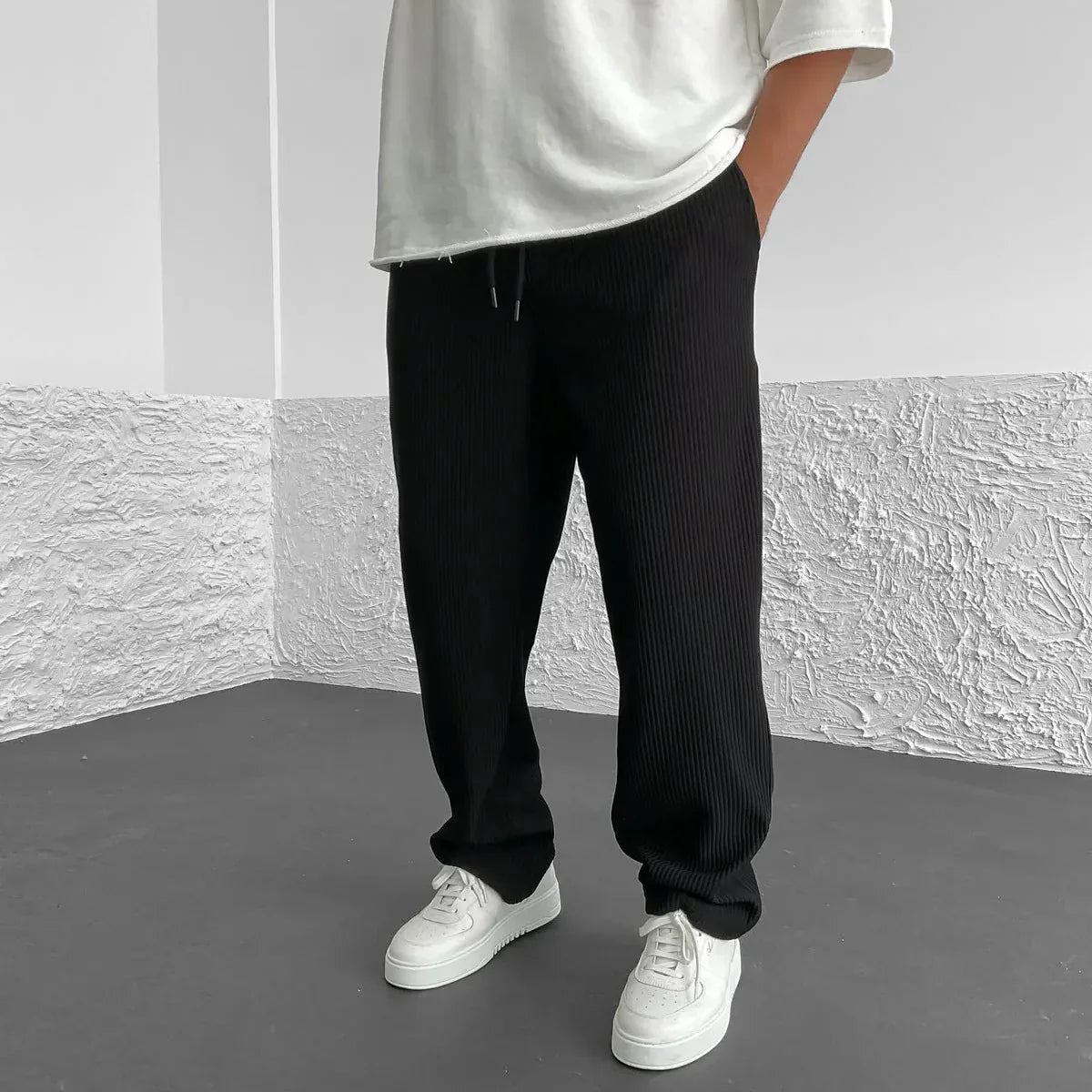 Comfortable Mens Loose Fit Drawstring Trousers
