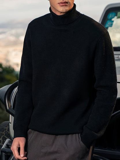 Warm Classic Black Men's Winter Sweater