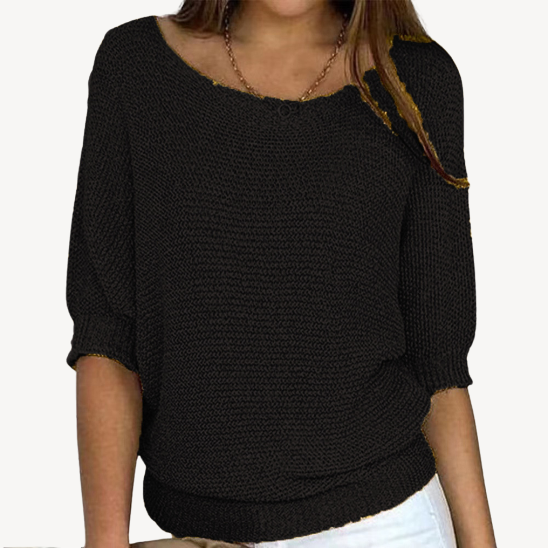 Soft Women's Crew Neck Casual Sweater - OutfitLondon