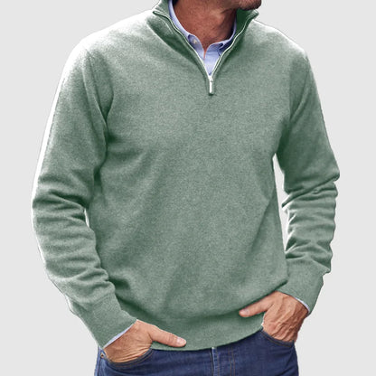 Luxury Men's Zip Cashmere Sweater