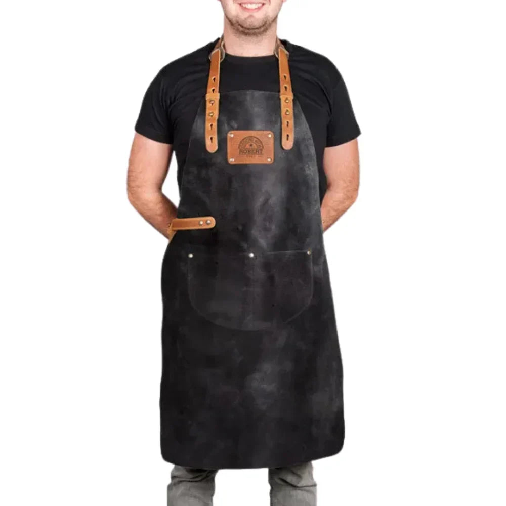Leather Apron With Custom Name Embroidery - OutfitLondon