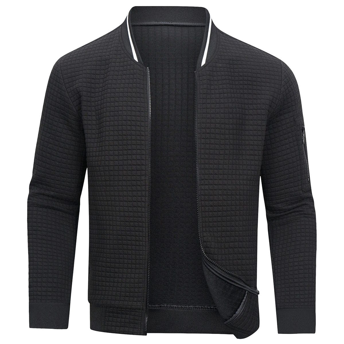 Warm Quilted Zip Up Bomber Jacket - OutfitLondon