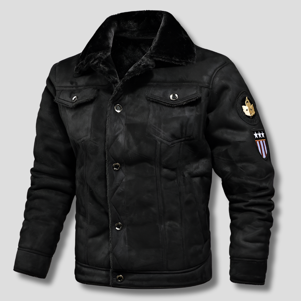Warm Classic Aviator Bomber Jacket - OutfitLondon