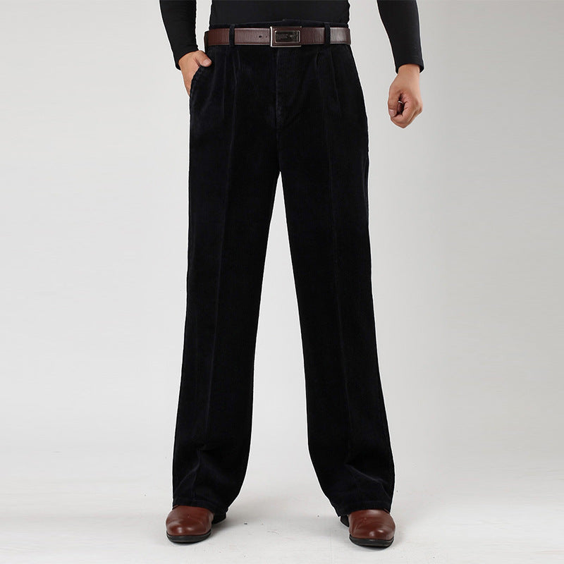Men's Comfortable Corduroy Pants with Pleats