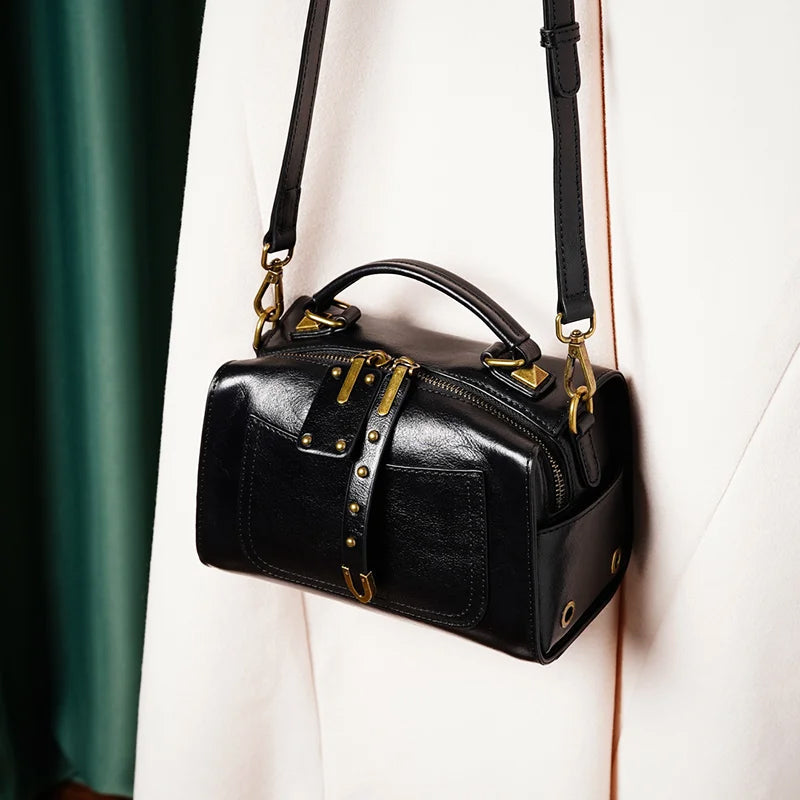 Genuine Brown Leather Shoulder Bag