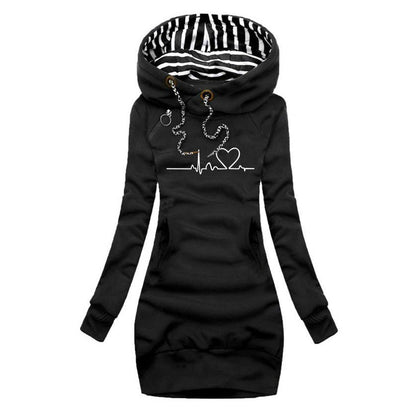 Soft Heartbeat Fleece Hooded Sweatshirt