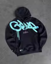 Fashionable City Large Print Hooded Sweatshirt