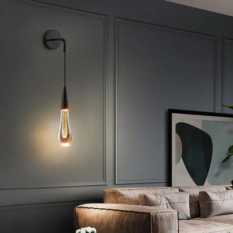 Contemporary Clear Drop LED Wall Light Fixture
