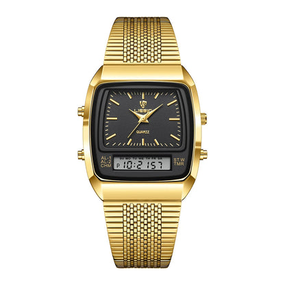 Vintage Style Dual Display Leather Watch