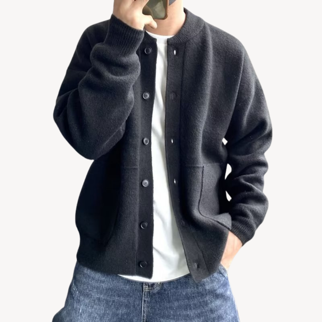 Classic Mens Button Front Sweater
