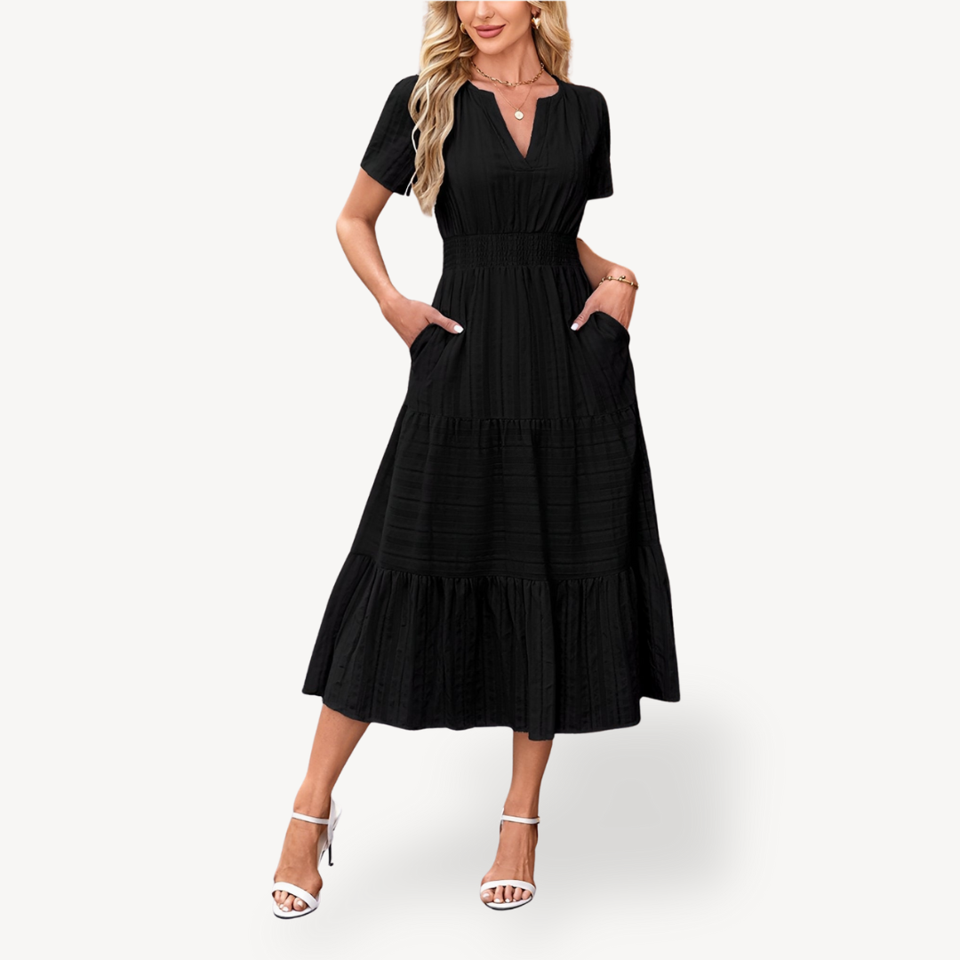 Layered Mid Length Women's Dress - OutfitLondon