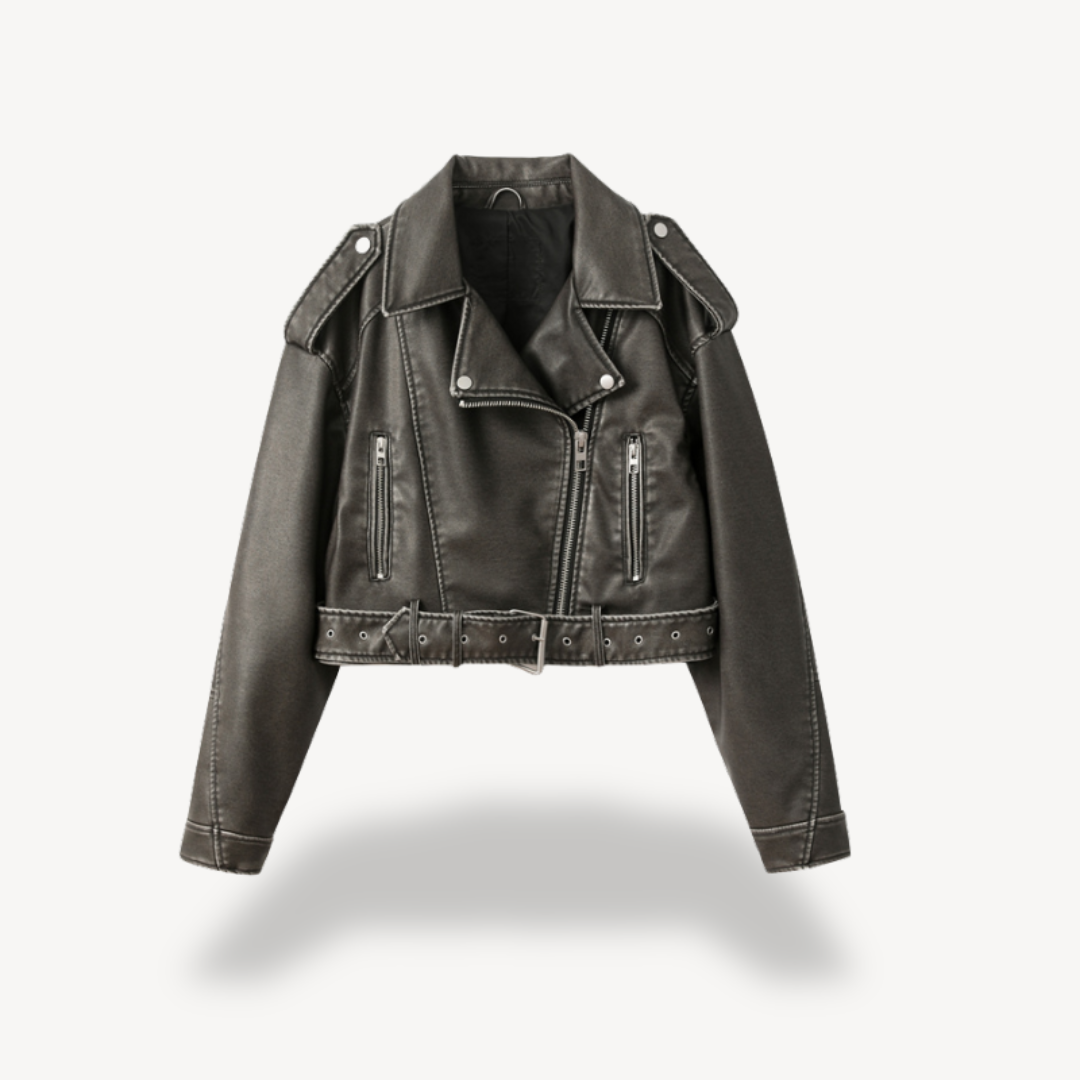 Stylish Female Motorcycle Leather Jacket