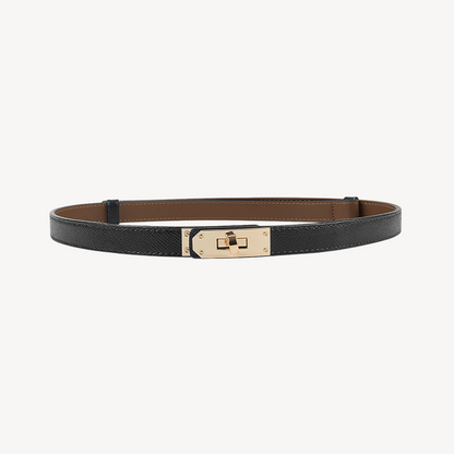 Synthetic Leather Belt with Metallic Buckle for Ladies - OutfitLondon