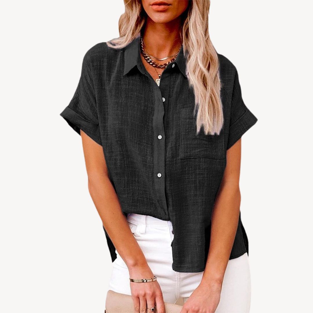 Casual Summer Linen Top - OutfitLondon