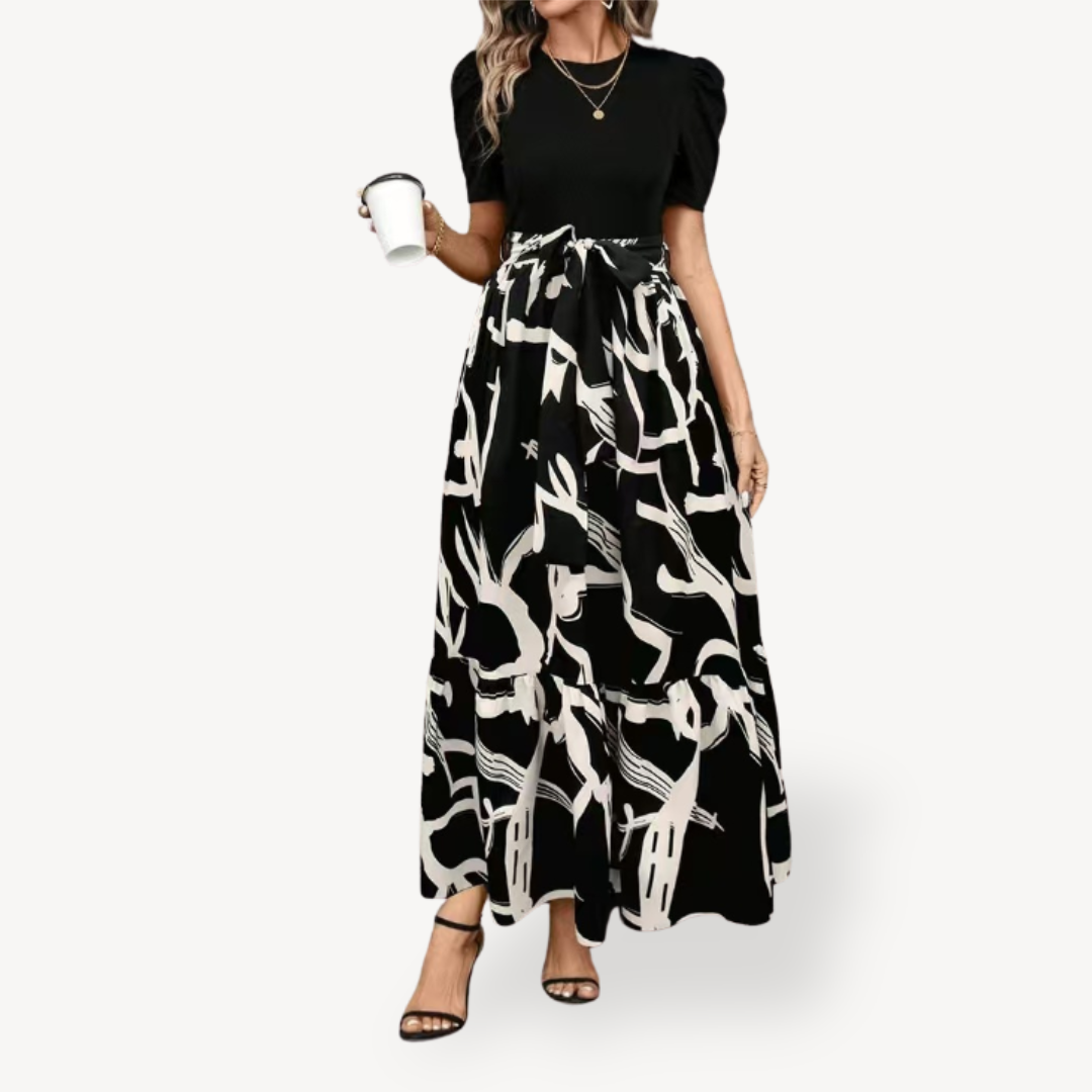 Relaxed Fit Summer Maxi Dress with Short Sleeves