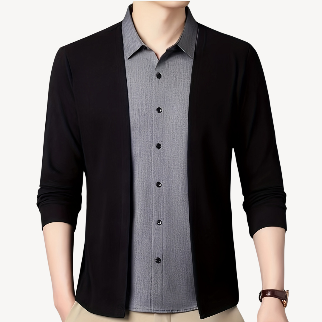 Men's Breathable Open Front Cardigan Sweater - OutfitLondon