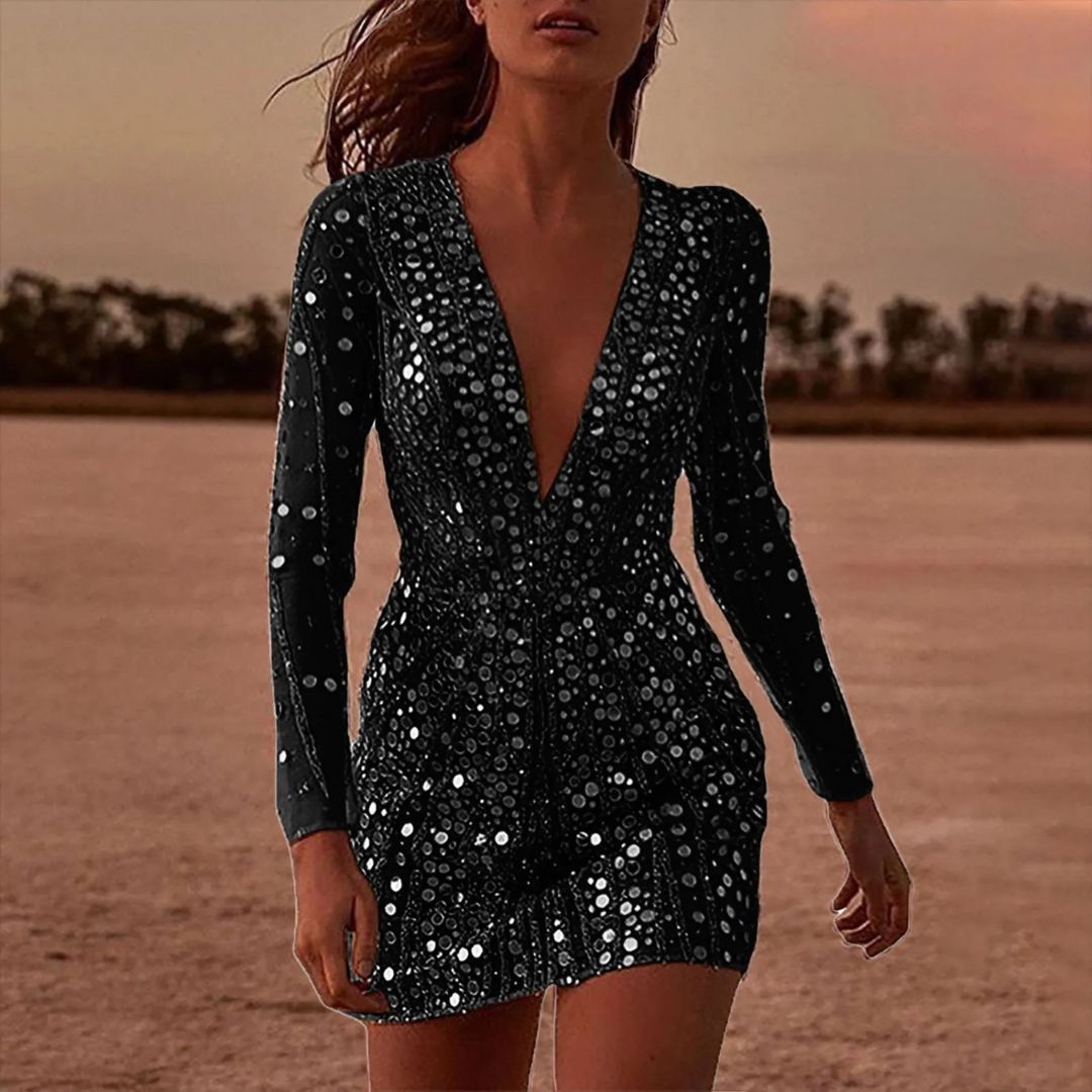 Glittery Short Party Dress Women