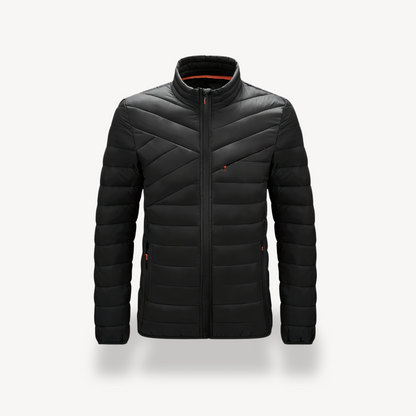 Warm Puffer Coat for Men with High Collar