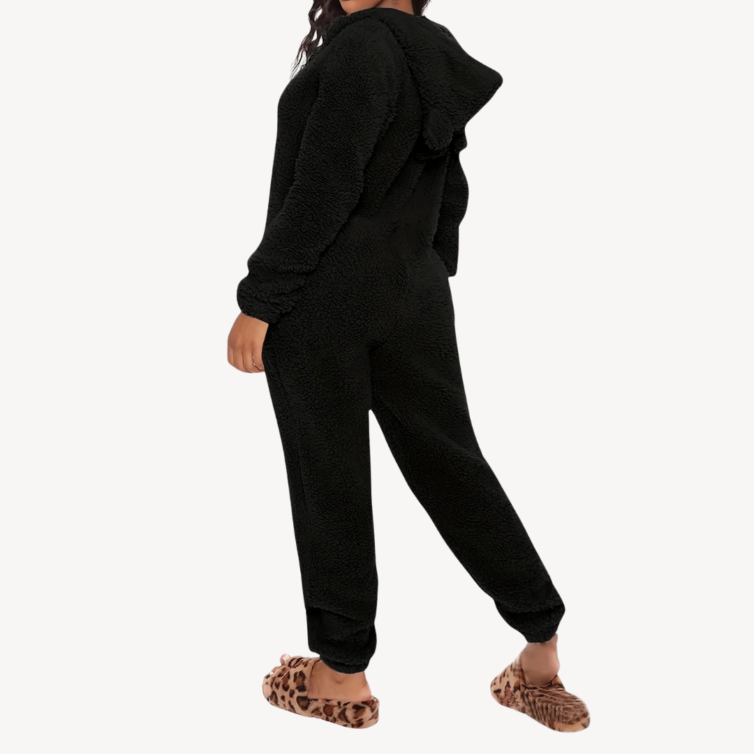 Soft Women's Fleece Jumpsuit Pajamas