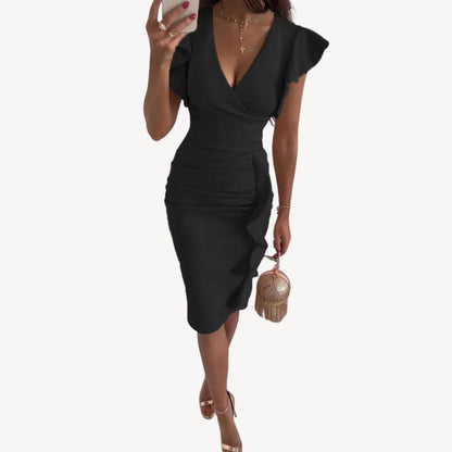 Women's Fit Flare Bodycon Party Dress - OutfitLondon
