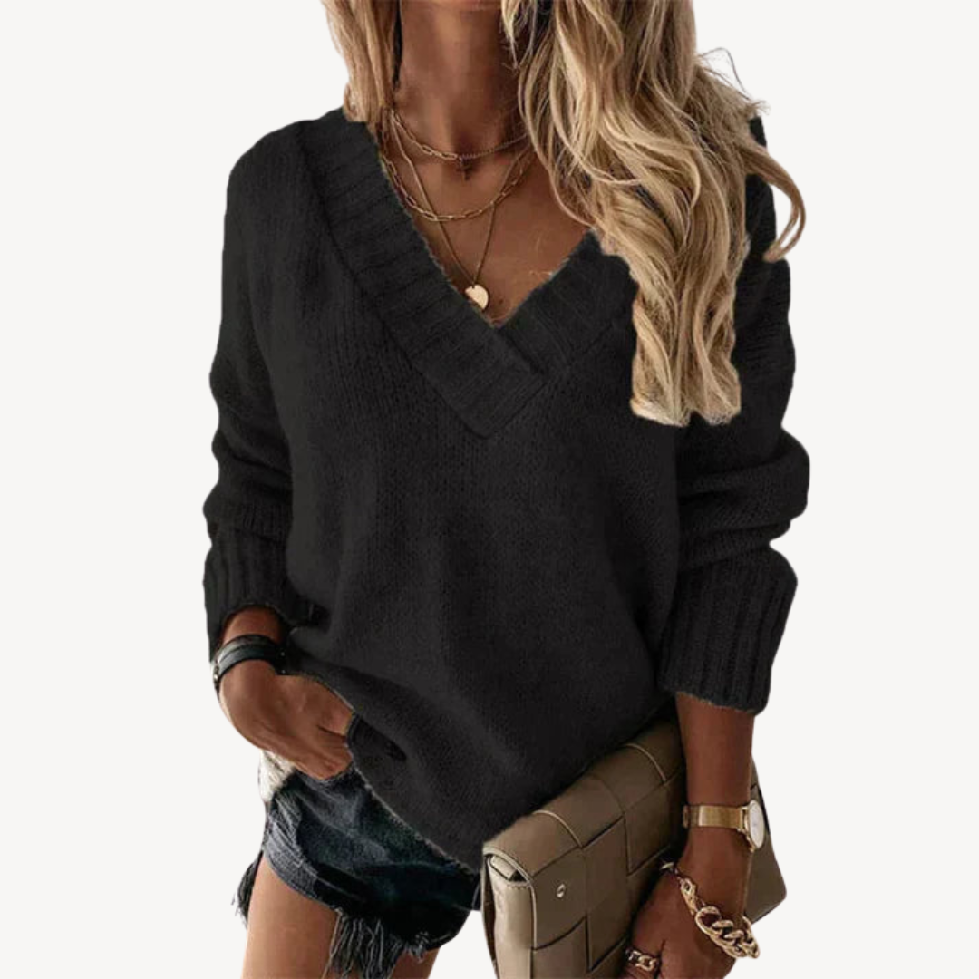 Soft Women's Crew Neck Knitted Jumper Sweater - OutfitLondon