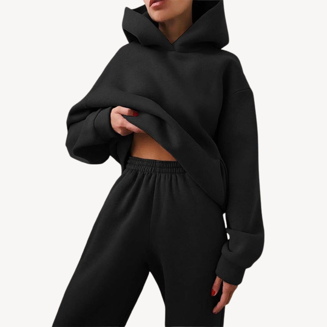 Relaxed Fit Hoodie and Sweatpant Set for Women - OutfitLondon
