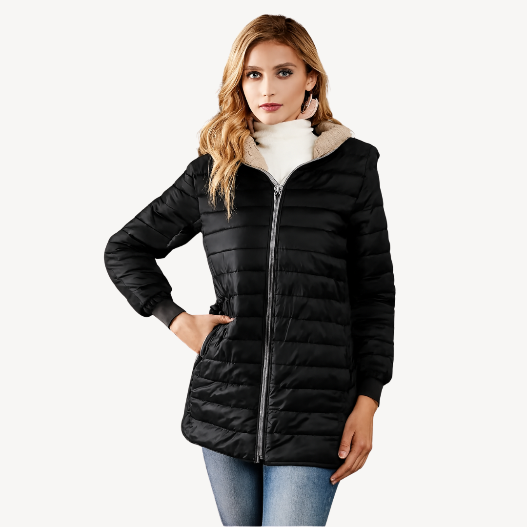 Warm Faux Fur Quilted Parka Jacket