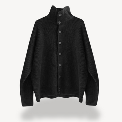 Textured Crew Neck Men's Cardigan Sweater - OutfitLondon