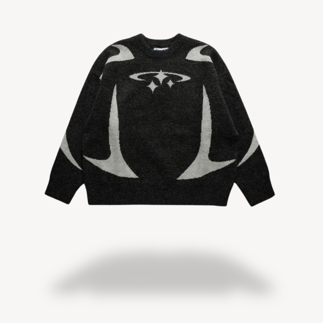 Casual Graphic Pullover Crew Sweater - OutfitLondon