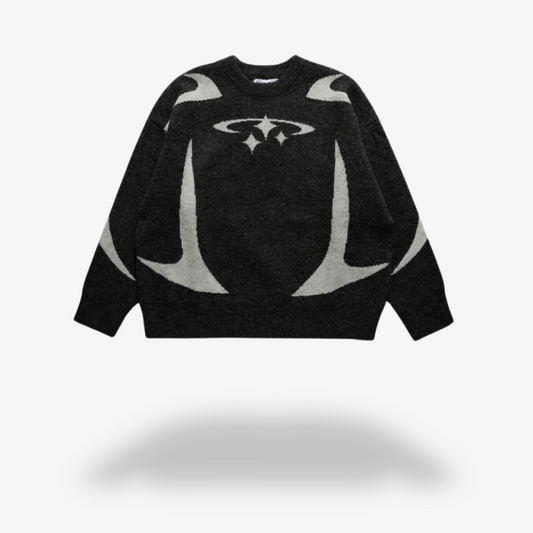 Casual Graphic Pullover Crew Sweater - OutfitLondon