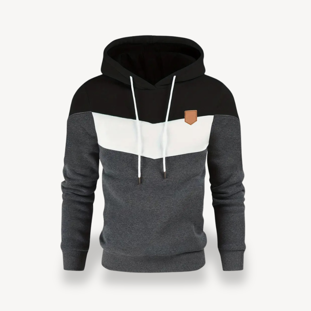 Fashionable Contrast Hooded Sweatshirt