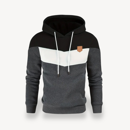 Fashionable Contrast Hooded Sweatshirt