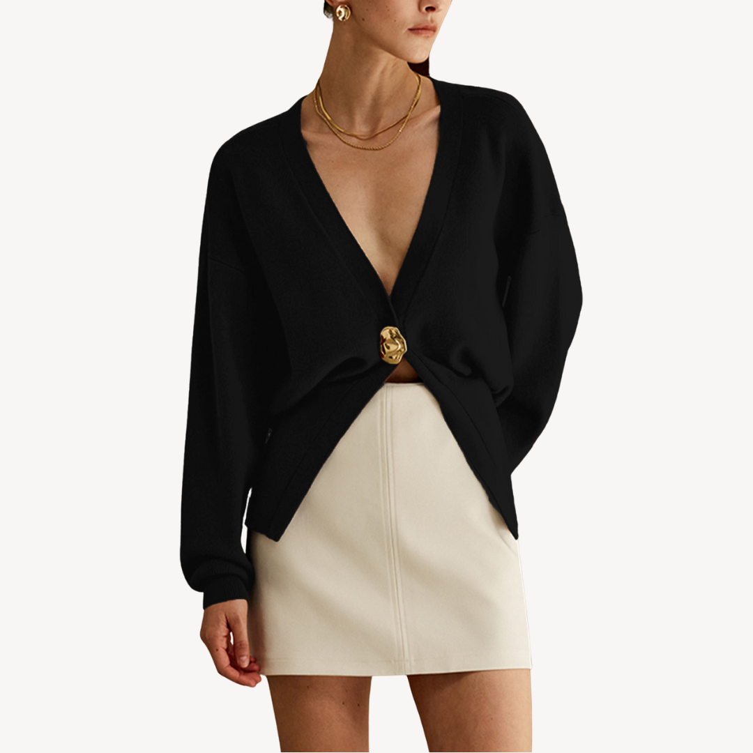 Ladies Soft V-Neck Sweater Cardigan