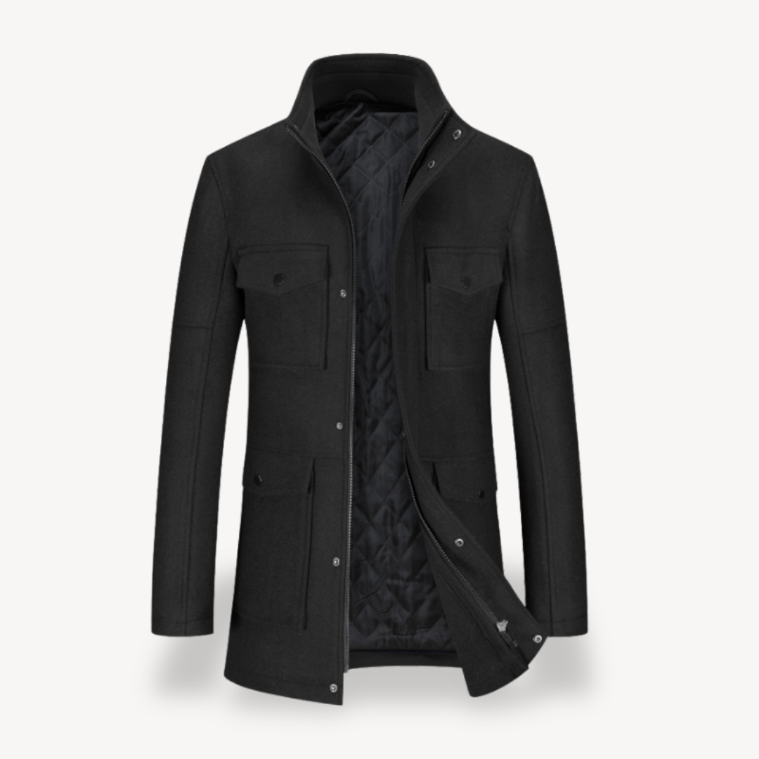 Warm Quilted Men's Winter Coat - OutfitLondon