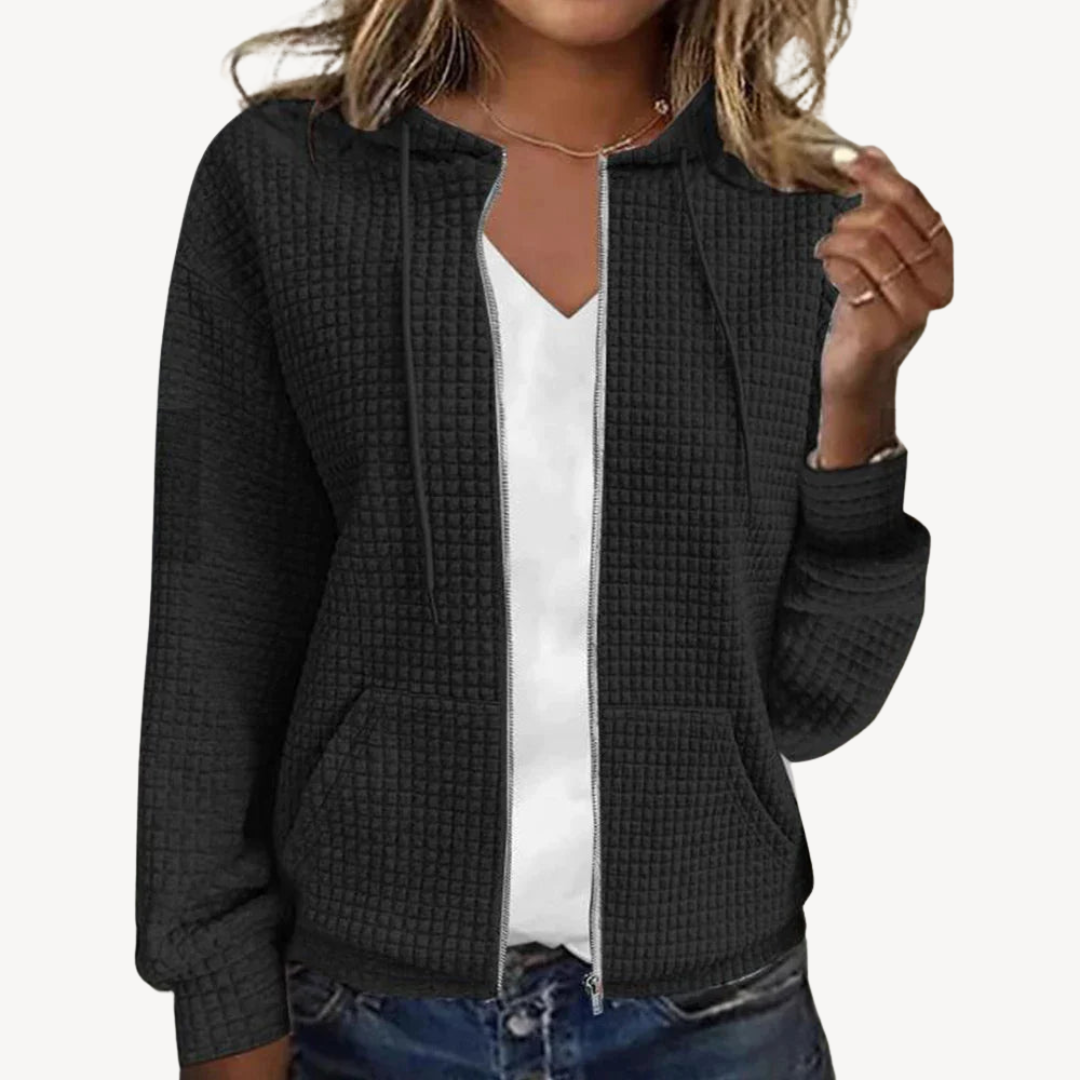 Cozy Woven Hooded Sweater for Ladies - OutfitLondon