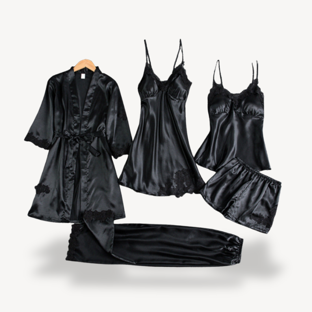 Silky Smooth Nightwear Set with Kimono Robe