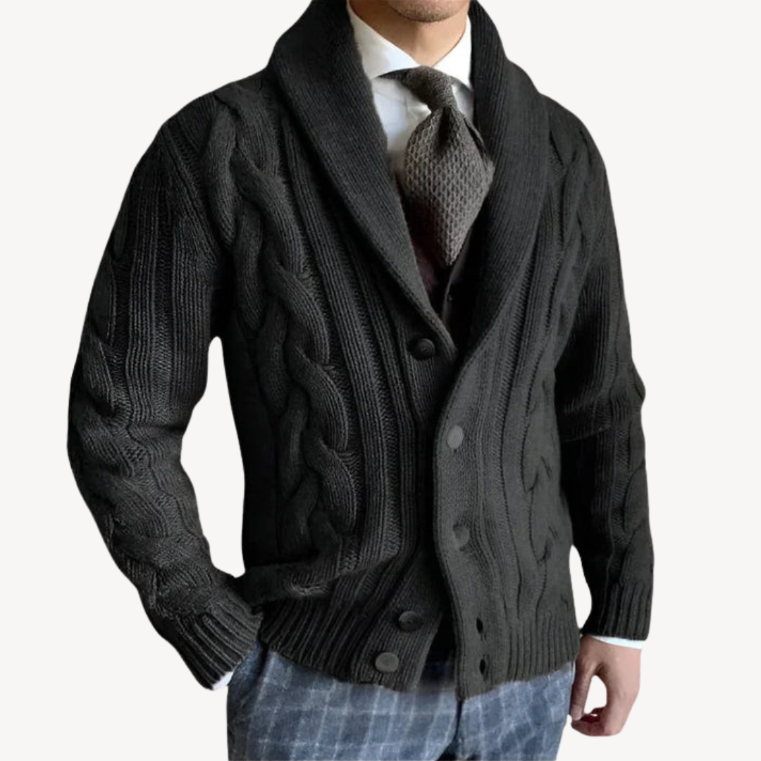 Warm Crew Neck Men's Cardigan Sweater - OutfitLondon