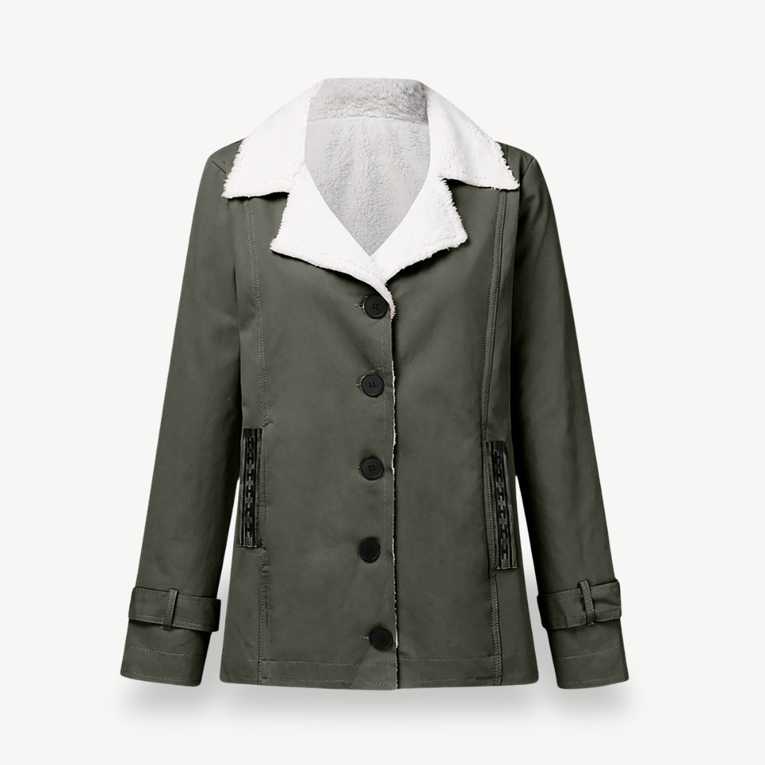 Warm Women's Button Front Fleece Coat